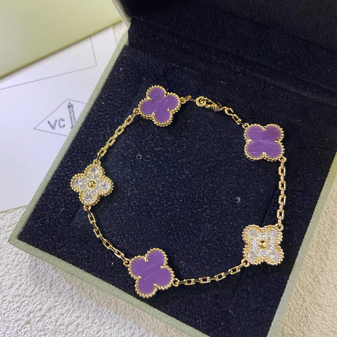 [Sprite Jewelry]New  CLOVER 5 MOTIF VIOLET BRACELET COLLECTION