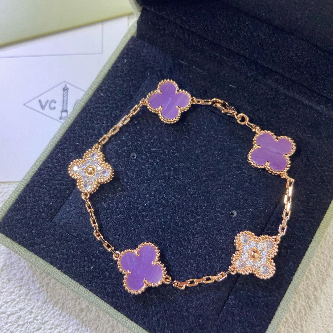 [Sprite Jewelry]New  CLOVER 5 MOTIF VIOLET BRACELET COLLECTION