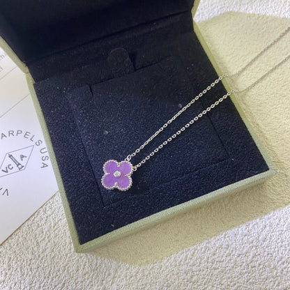 ¡®Sprite Jewelry¡¯CLOVER 15MM DIAMOND  PURPLE VIOLET NECKLACE