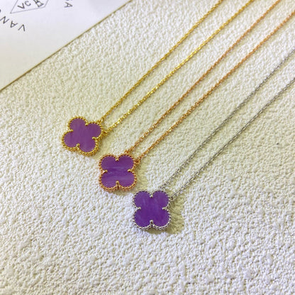 ¡®Sprite Jewelry¡¯CLOVER 15MM  PURPLE VIOLET NECKLACE