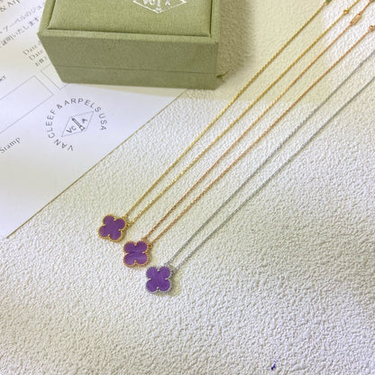 ¡®Sprite Jewelry¡¯CLOVER 15MM  PURPLE VIOLET NECKLACE