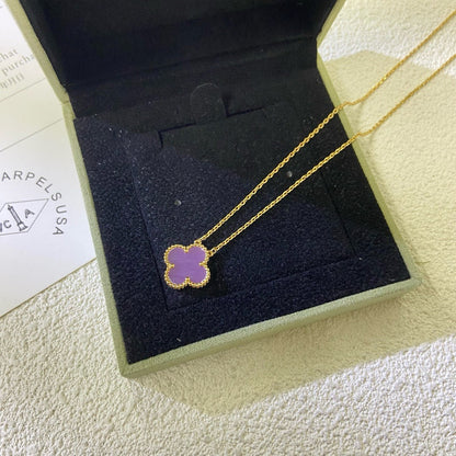 ¡®Sprite Jewelry¡¯CLOVER 15MM  PURPLE VIOLET NECKLACE