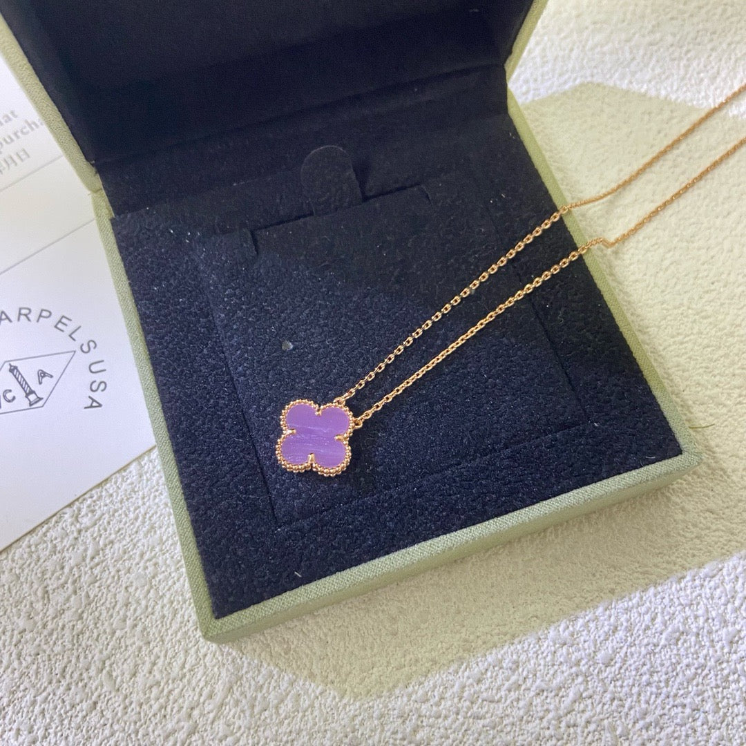 ¡®Sprite Jewelry¡¯CLOVER 15MM  PURPLE VIOLET NECKLACE
