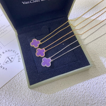 ¡®Sprite Jewelry¡¯CLOVER 15MM  PURPLE VIOLET NECKLACE