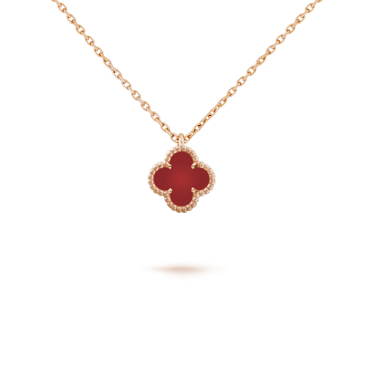 ¡®Sprite Jewelry¡¯CLOVER MINI 9.5MM WHITE CARNELIANS NECKLACE
