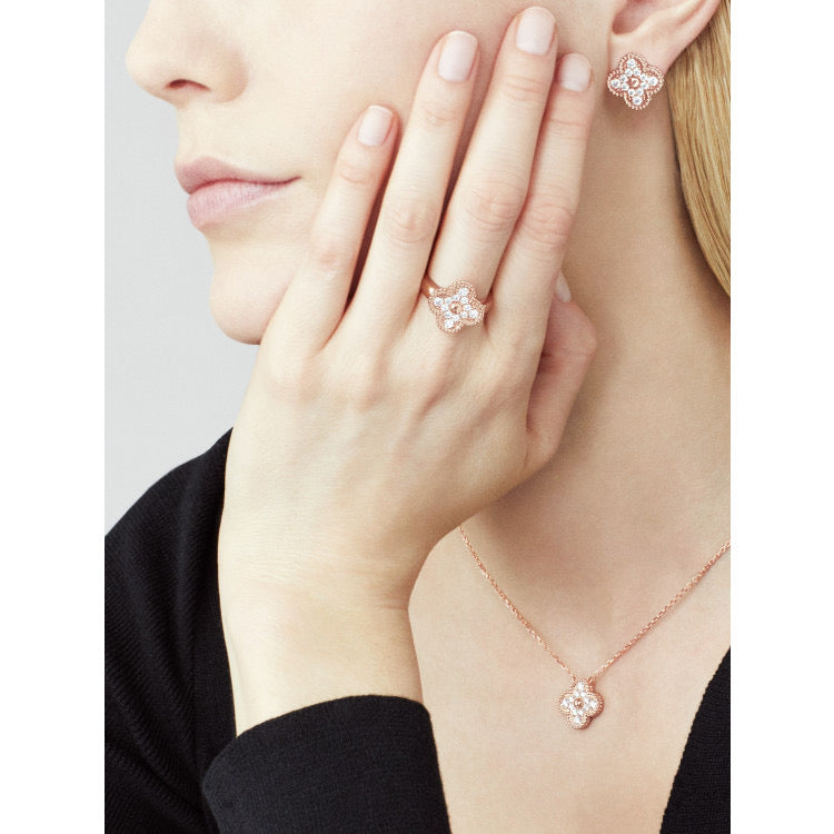 ¡®Sprite Jewelry¡¯CLOVER 15MM DIAMOND SINGLE FLOWER NECKLACE
