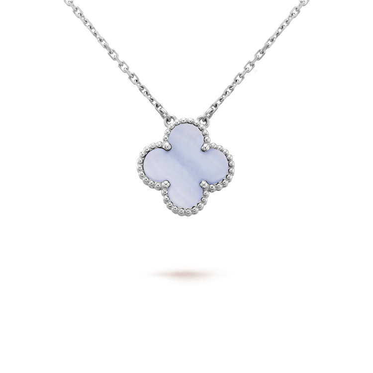 ¡®Sprite Jewelry¡¯CLOVER 15MM BLUE CHALCEDONY NECKLACE SILVER