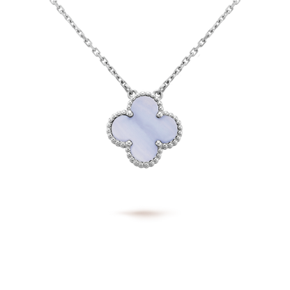 ¡®Sprite Jewelry¡¯CLOVER 15MM BLUE CHALCEDONY NECKLACE SILVER