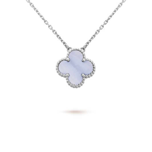 ¡®Sprite Jewelry¡¯CLOVER 15MM BLUE CHALCEDONY NECKLACE SILVER