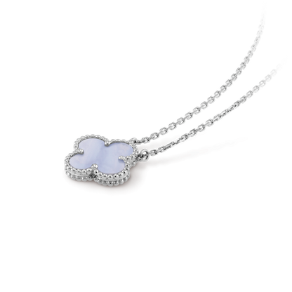 ¡®Sprite Jewelry¡¯CLOVER 15MM BLUE CHALCEDONY NECKLACE SILVER