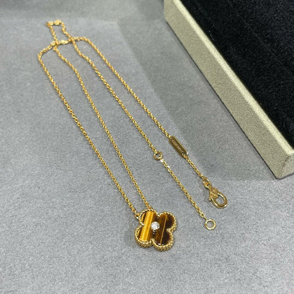¡®Sprite Jewelry¡¯CLOVER 15MM DIAMOND AND YELLOW TIGER'S EYE AGATE necklace