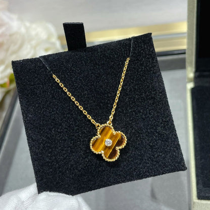 ¡®Sprite Jewelry¡¯CLOVER 15MM DIAMOND AND YELLOW TIGER'S EYE AGATE necklace
