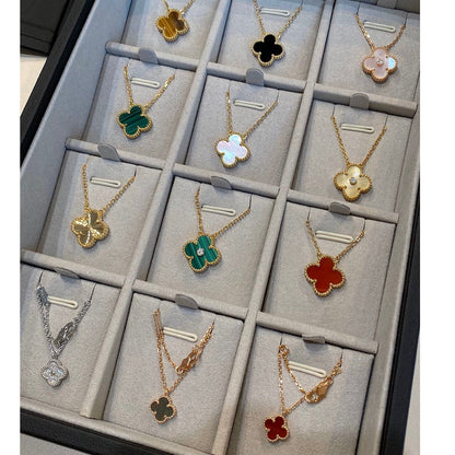 ¡®Sprite Jewelry¡¯CLOVER 15MM MALACHITE SINGLE FLOWER  NECKLACE