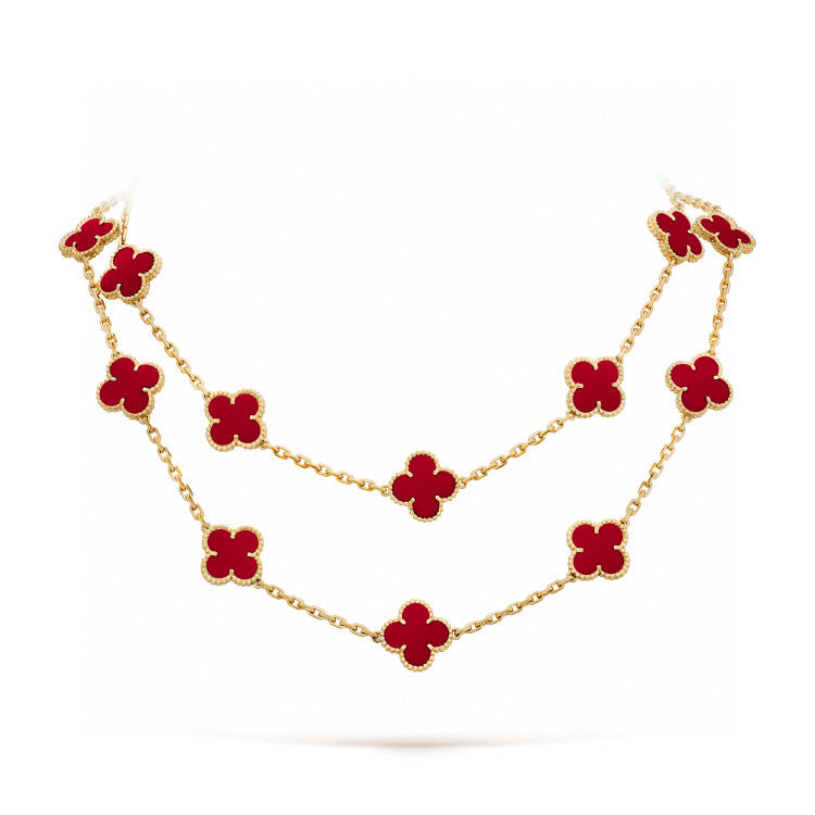 ¡®Sprite Jewelry¡¯CLOVER 20 MOTIFS CARNELIAN NECKLACE