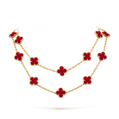 ¡®Sprite Jewelry¡¯CLOVER 20 MOTIFS CARNELIAN NECKLACE
