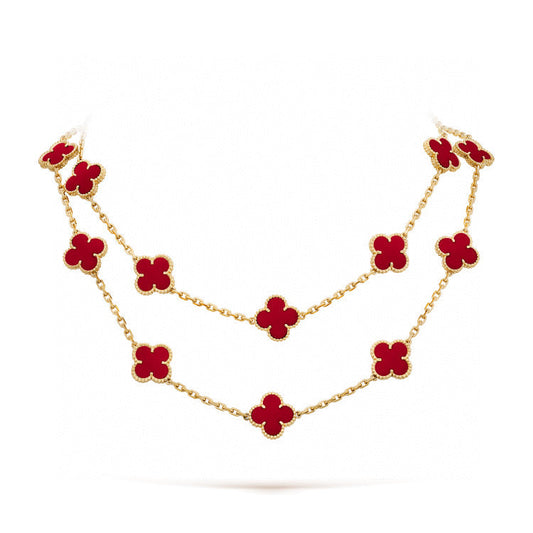 ¡®Sprite Jewelry¡¯CLOVER 20 MOTIFS CARNELIAN NECKLACE