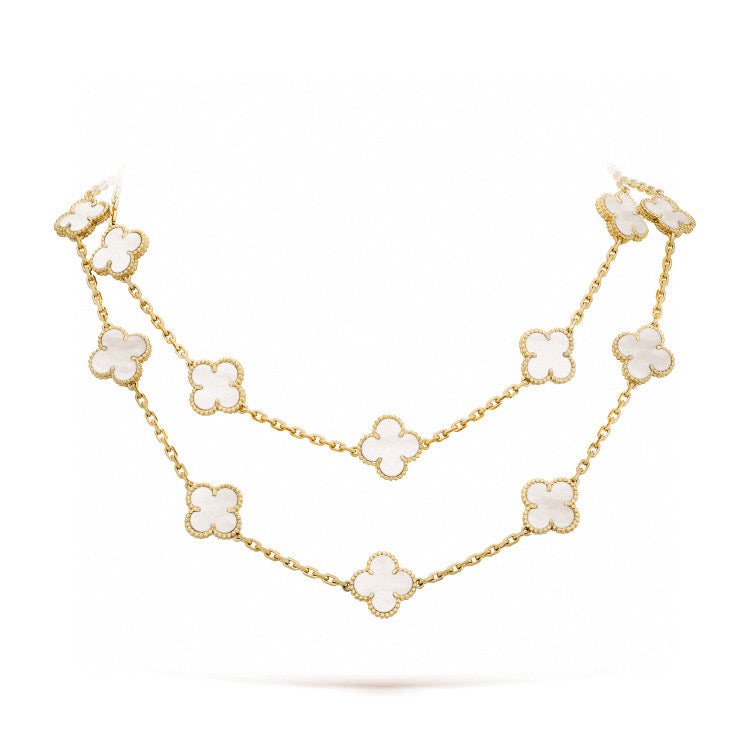 ¡®Sprite Jewelry¡¯CLOVER 20 MOTIFS WHITE MOP NECKLACE