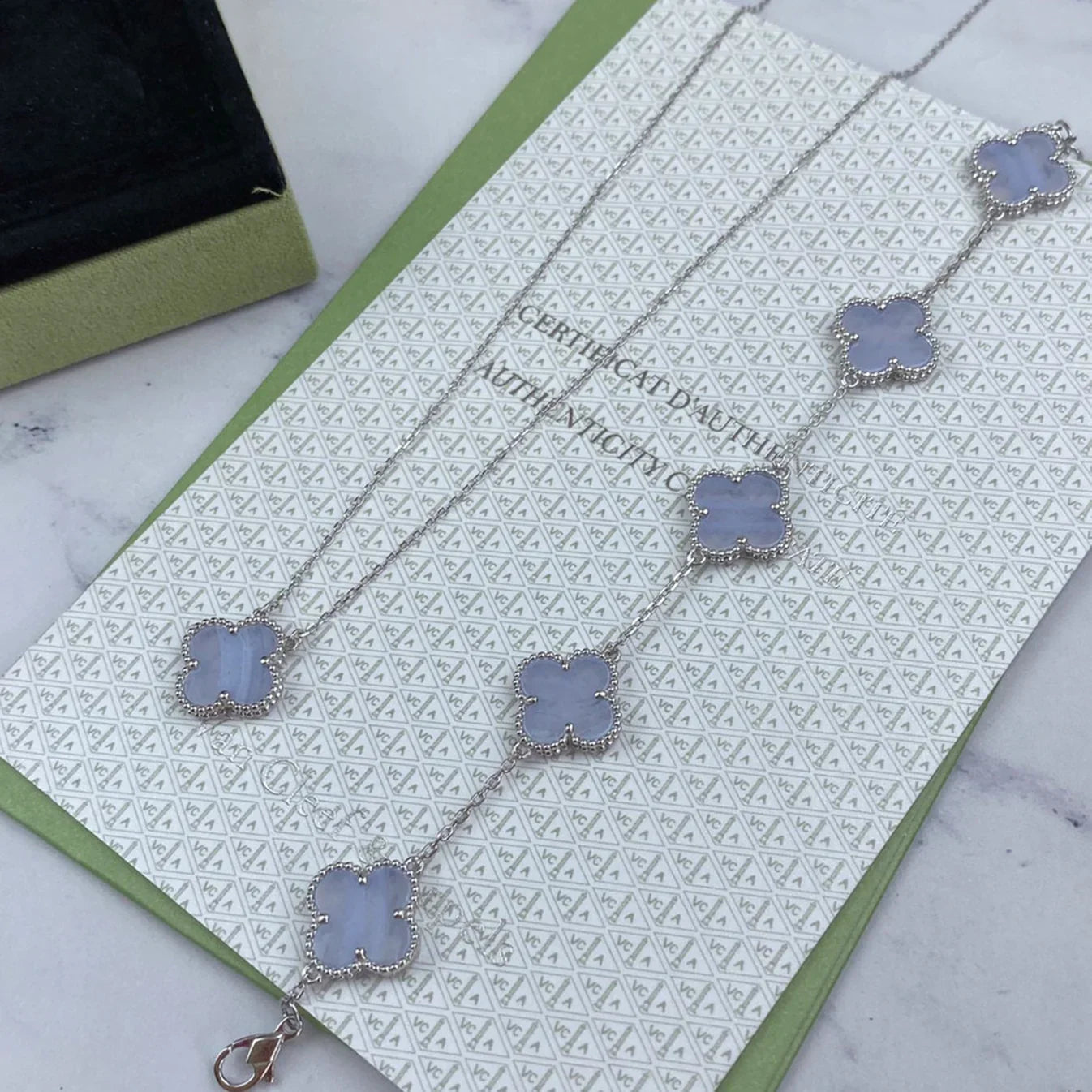 [Sprite Jewelry]New  CLOVER 5 MOTIF PURPLE CHALCEDONY BRACELET COLLECTION