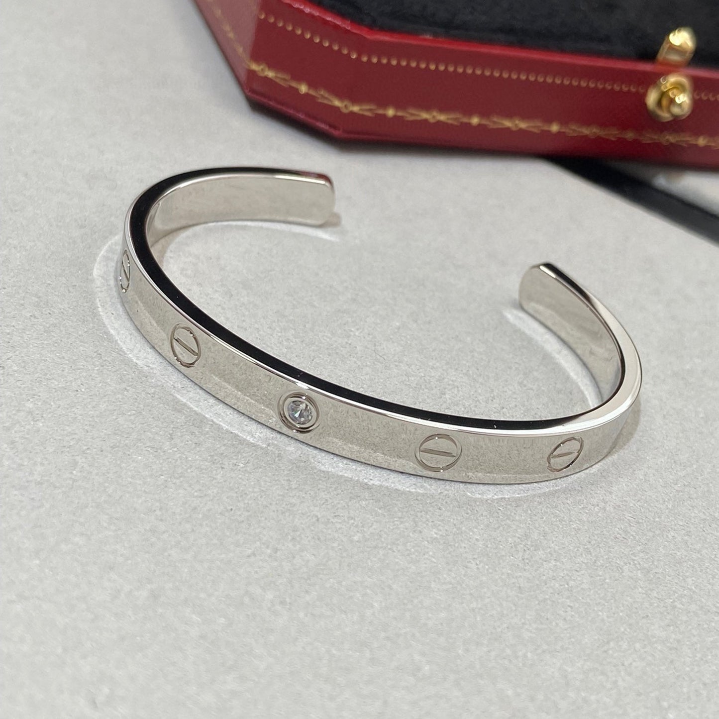 ¡®Sprite Jewelry¡¯LOVE BRACELET 6.1MM 1 DIAMOND OPEN CUFF