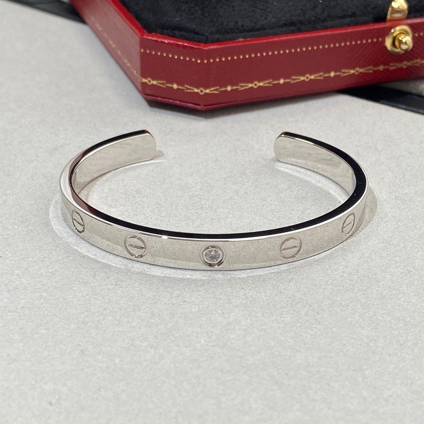 ¡®Sprite Jewelry¡¯LOVE BRACELET 6.1MM 1 DIAMOND OPEN CUFF