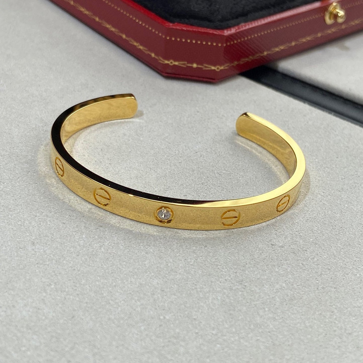 ¡®Sprite Jewelry¡¯LOVE BRACELET 6.1MM 1 DIAMOND OPEN CUFF