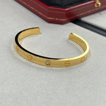 ¡®Sprite Jewelry¡¯LOVE BRACELET 6.1MM 1 DIAMOND OPEN CUFF