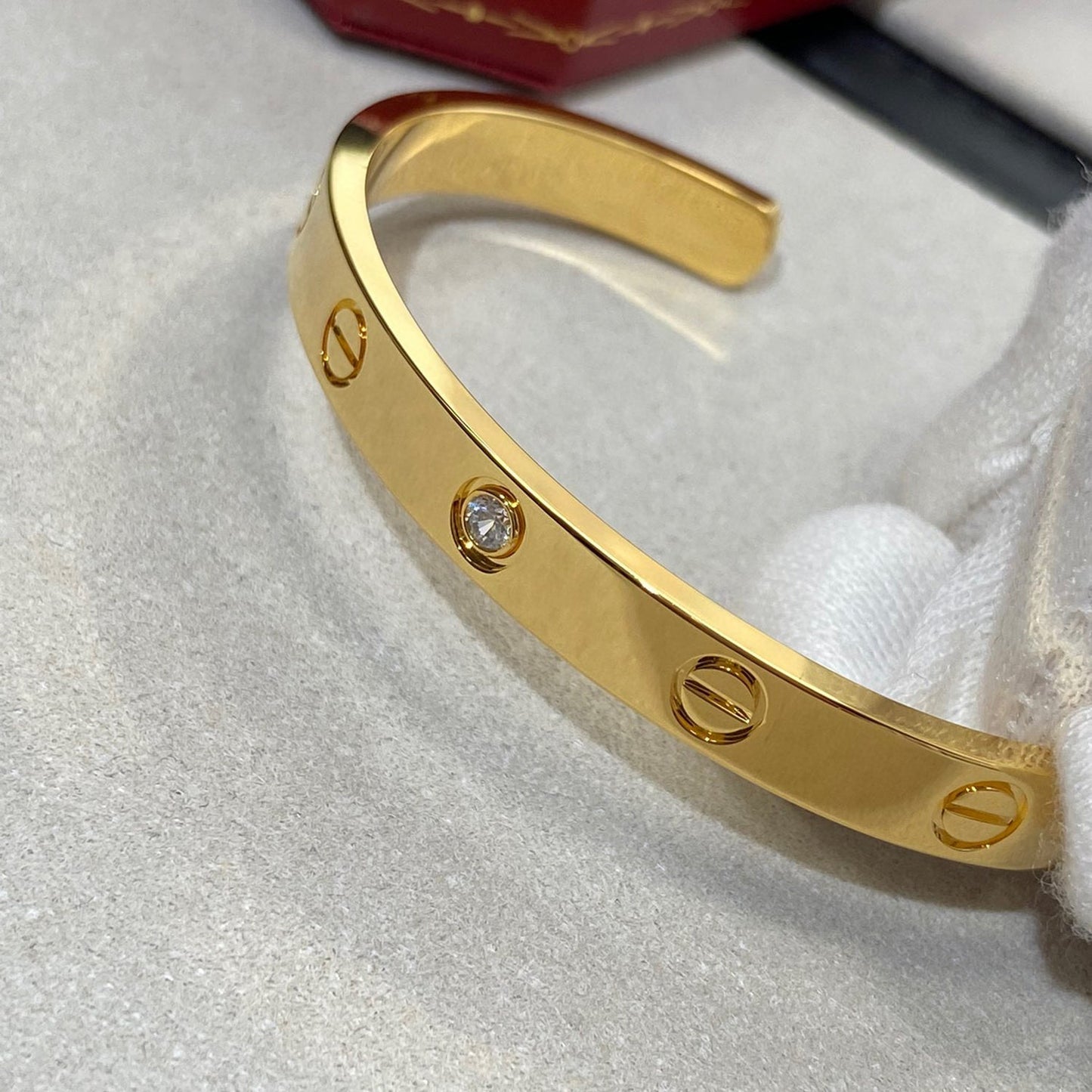 ¡®Sprite Jewelry¡¯LOVE BRACELET 6.1MM 1 DIAMOND OPEN CUFF