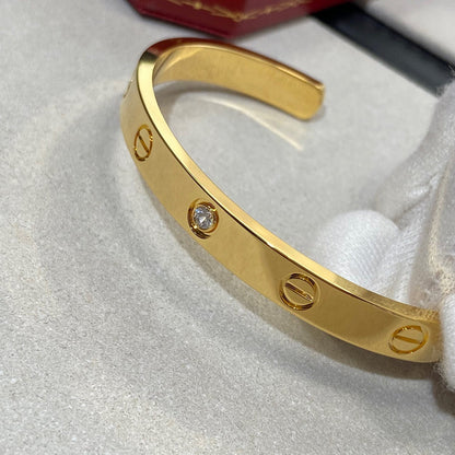 ¡®Sprite Jewelry¡¯LOVE BRACELET 6.1MM 1 DIAMOND OPEN CUFF