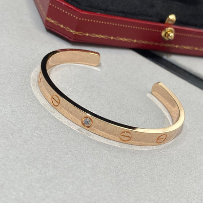 ¡®Sprite Jewelry¡¯LOVE BRACELET 6.1MM 1 DIAMOND OPEN CUFF