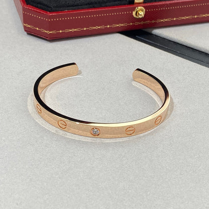 ¡®Sprite Jewelry¡¯LOVE BRACELET 6.1MM 1 DIAMOND OPEN CUFF