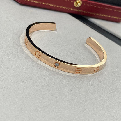 ¡®Sprite Jewelry¡¯LOVE BRACELET 6.1MM 1 DIAMOND OPEN CUFF