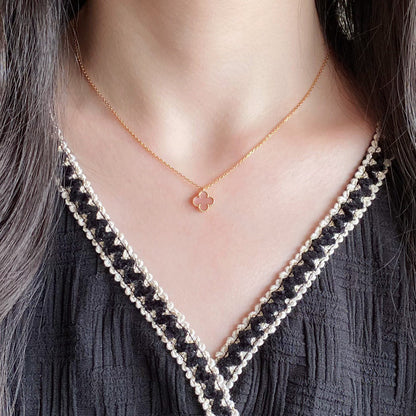 ¡®Sprite Jewelry¡¯CLOVER 15MM PINK MOTHER-OF-PEARL SINGLE FLOWER NECKLACE