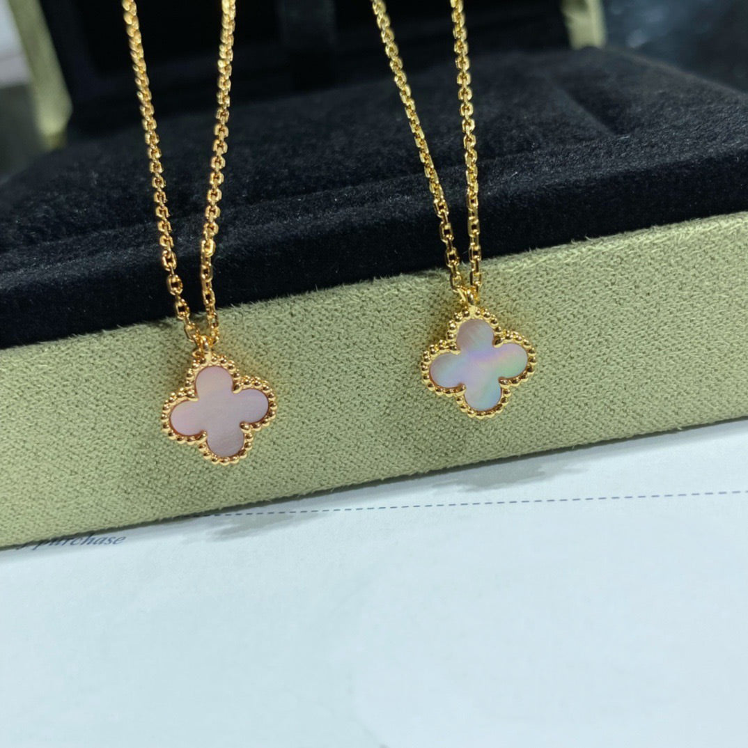 ¡®Sprite Jewelry¡¯CLOVER 15MM PINK MOTHER-OF-PEARL SINGLE FLOWER NECKLACE