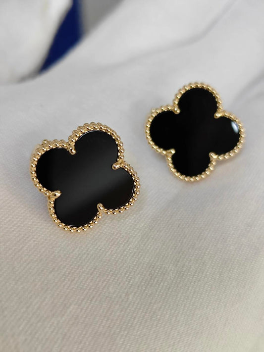 [Sprite Jewelry] CLOVER 20MM BLACK MOP EARRINGS