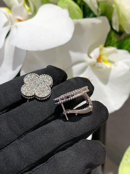 [Sprite Jewelry] CLOVER 20MM MOTIFS DIAMOND STUD EARRINGS SILVER