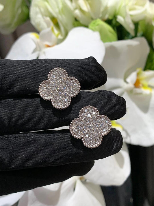[Sprite Jewelry] CLOVER 20MM MOTIFS DIAMOND STUD EARRINGS SILVER