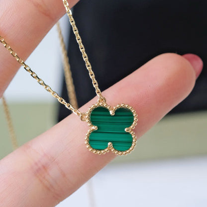 ¡®Sprite Jewelry¡¯CLOVER 15MM MALACHITE SINGLE FLOWER  NECKLACE