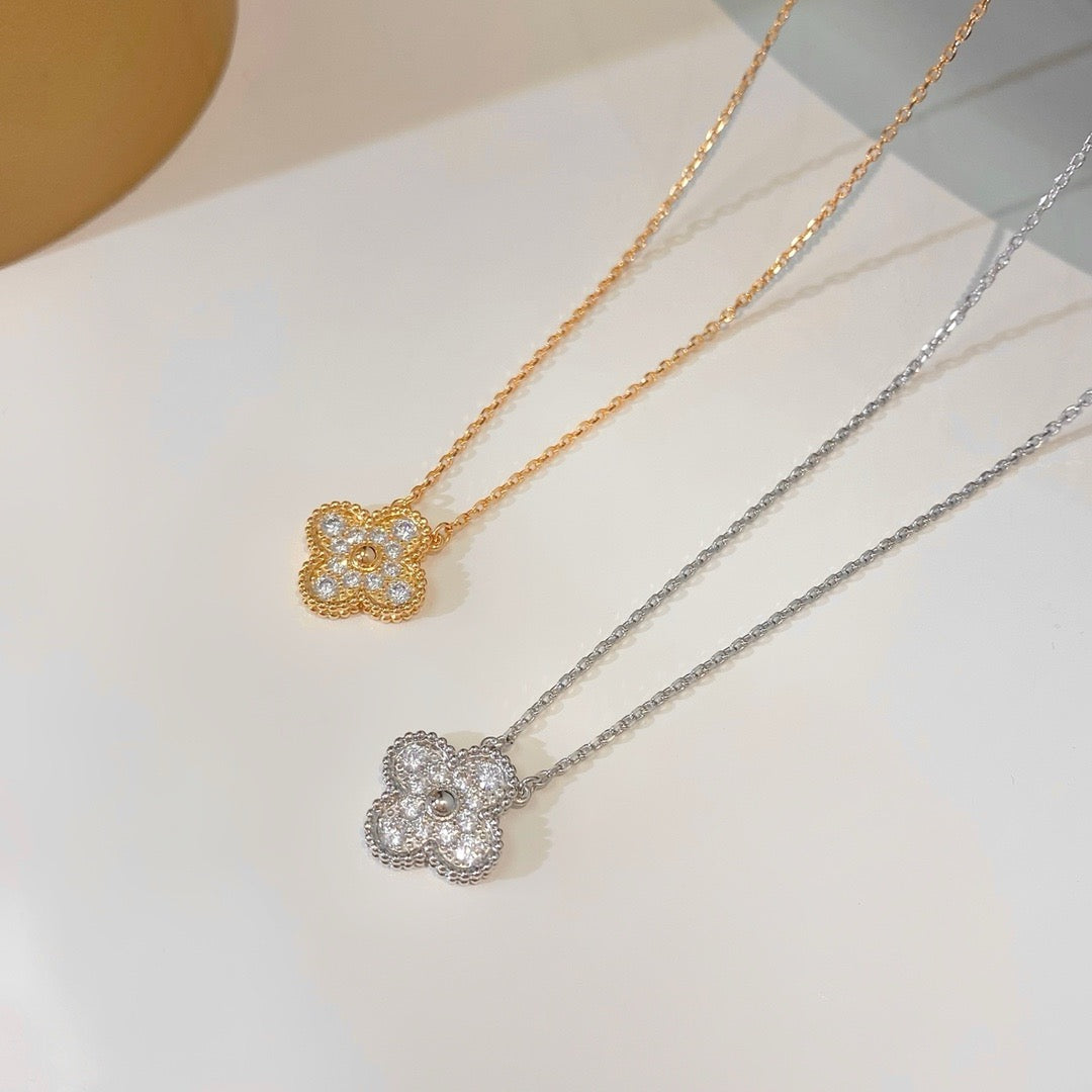 ¡®Sprite Jewelry¡¯CLOVER 15MM DIAMOND SINGLE FLOWER NECKLACE