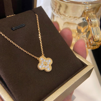 ¡®Sprite Jewelry¡¯CLOVER 15MM DIAMOND SINGLE FLOWER NECKLACE