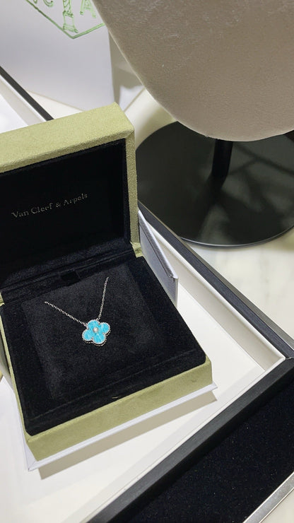 ¡®Sprite Jewelry¡¯CLOVER 15MM DIAMOND SVRES PORCELAIN  NECKLACE SILVER