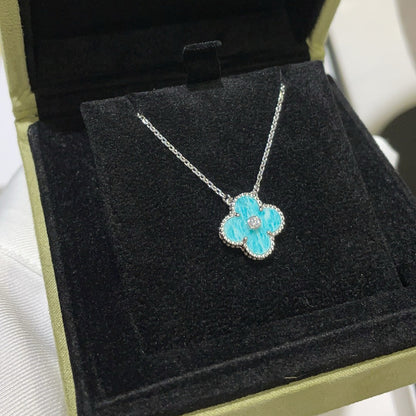 ¡®Sprite Jewelry¡¯CLOVER 15MM DIAMOND SVRES PORCELAIN  NECKLACE SILVER