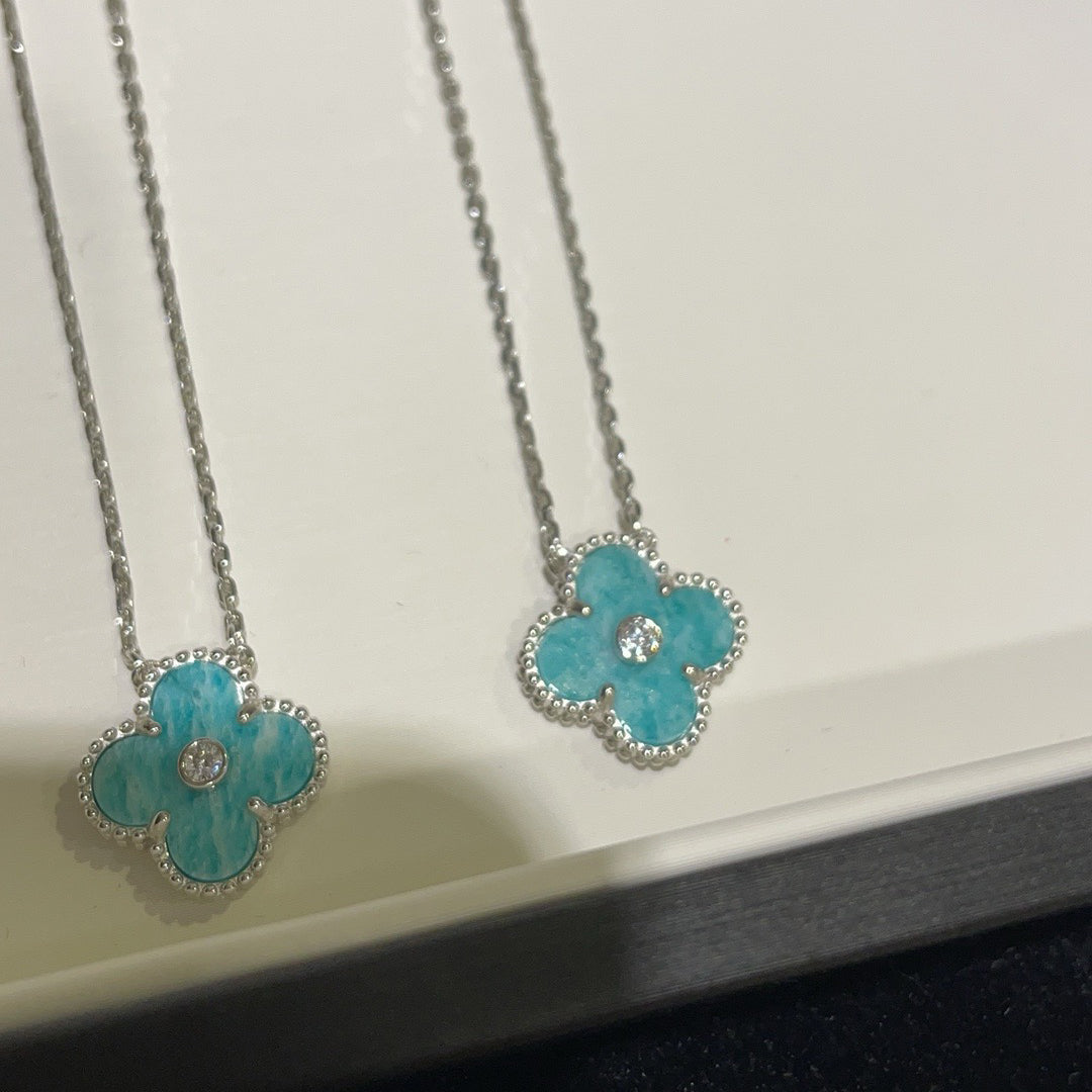 ¡®Sprite Jewelry¡¯CLOVER 15MM DIAMOND SVRES PORCELAIN  NECKLACE SILVER