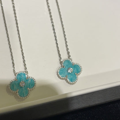 ¡®Sprite Jewelry¡¯CLOVER 15MM DIAMOND SVRES PORCELAIN  NECKLACE SILVER