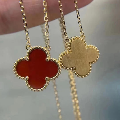 ¡®Sprite Jewelry¡¯CLOVER 15MM CARNELIAN SINGLE FLOWER NECKLACE