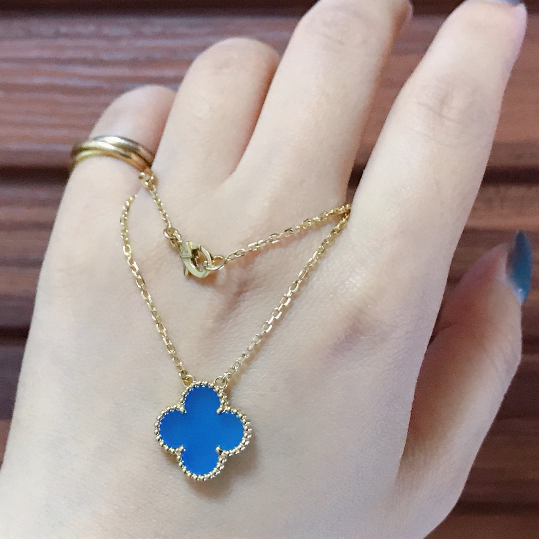 ¡®Sprite Jewelry¡¯CLOVER 15MM BLUE AGATE NECKLACE