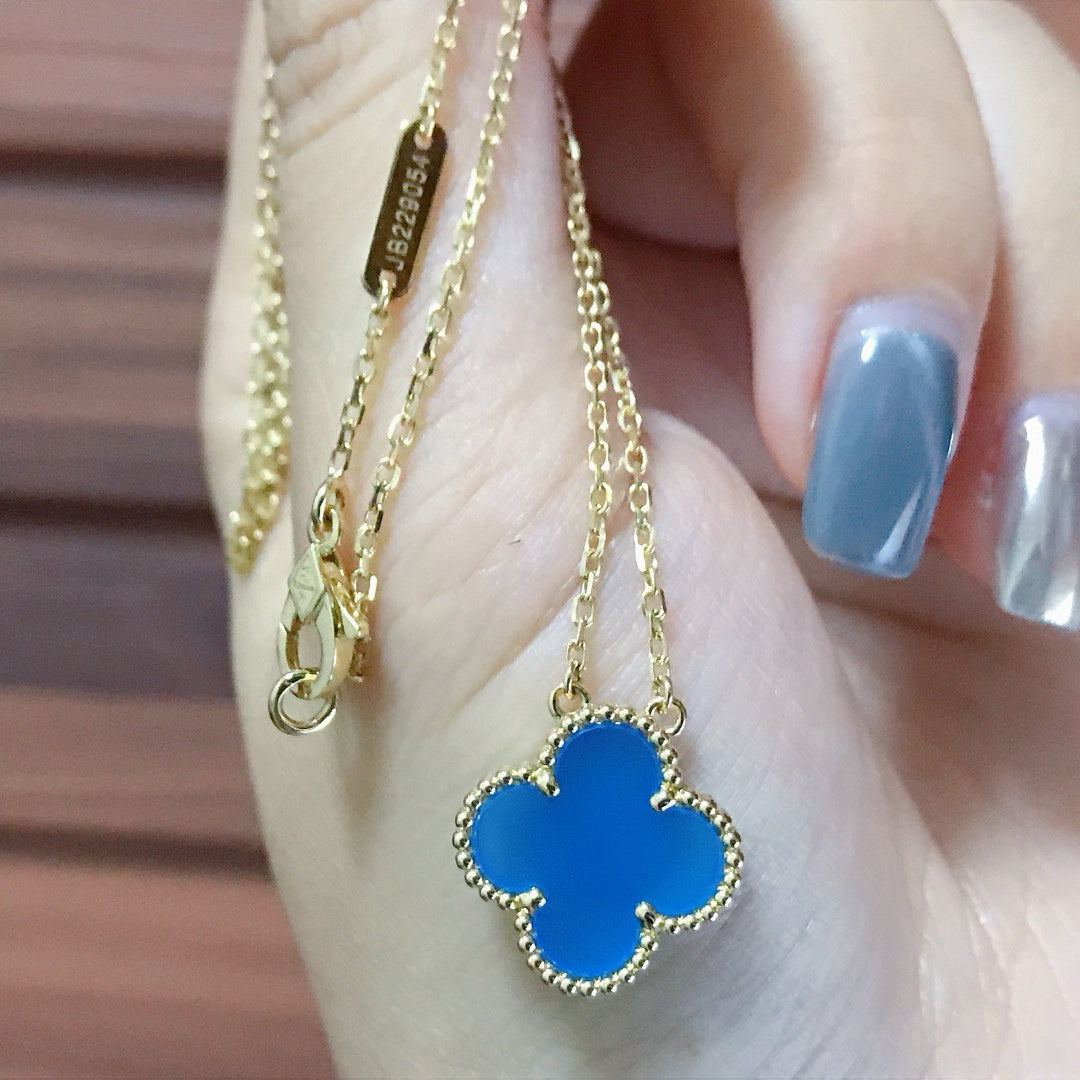¡®Sprite Jewelry¡¯CLOVER 15MM BLUE AGATE NECKLACE