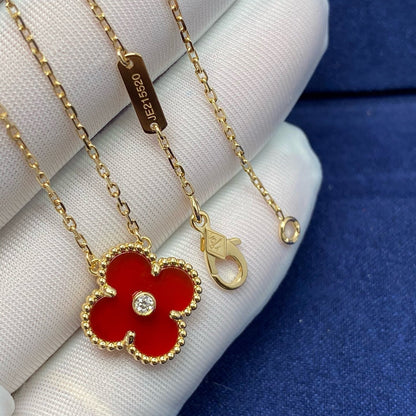 ¡®Sprite Jewelry¡¯CLOVER 15MM DIAMOND CARNELIAN NECKLACE