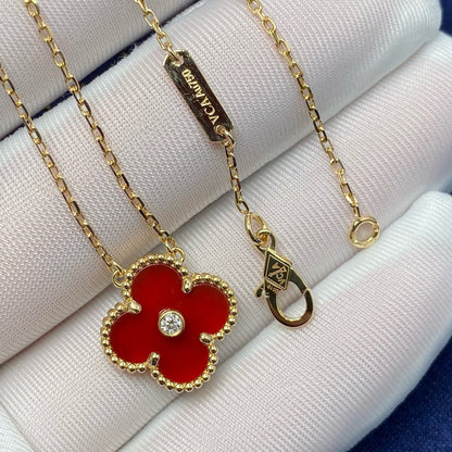 ¡®Sprite Jewelry¡¯CLOVER 15MM DIAMOND CARNELIAN NECKLACE