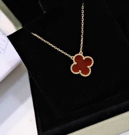 ¡®Sprite Jewelry¡¯CLOVER 15MM CARNELIAN SINGLE FLOWER NECKLACE