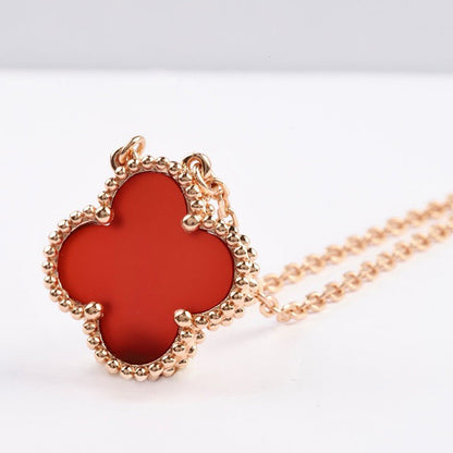 ¡®Sprite Jewelry¡¯CLOVER 15MM CARNELIAN SINGLE FLOWER NECKLACE